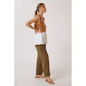 Anthropologie Tan Camel And White Jenna Layered Sweater Tank Size Small